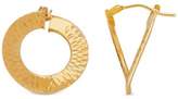 Thumbnail for your product : Italian Gold Patterned PDC Twisted Hoop Earrings in 14k Gold