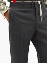 Thumbnail for your product : Marni Waist-tie High-rise Wool Trousers - Dark Grey
