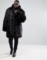 Thumbnail for your product : ASOS DESIGN PLUS Faux Fur Overcoat in Brown