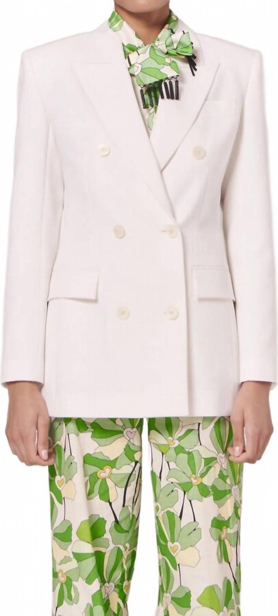 Tara Jarmon Viola Cold Wool Suit Jacket In Ecru