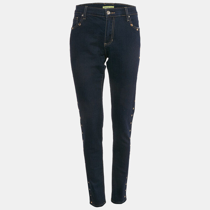 Versace Jeans Dark Blue Denim Stud Detail Jeans Waist 32"