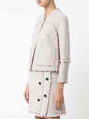 Proenza Schouler collarless tweed jacket - women - Silk/Cotton/Acetate - 0