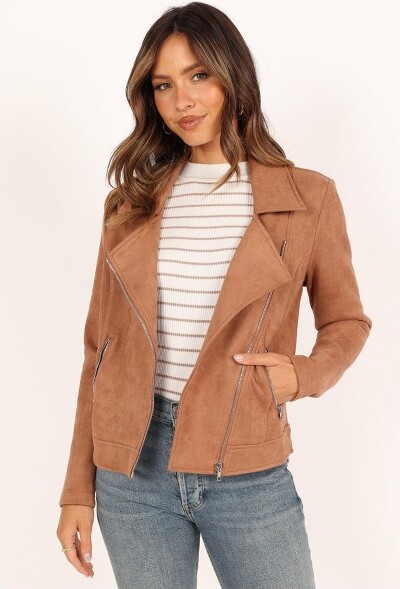 Petal and Pup PetalandPupSpencerFauxSuedeMotoJacket-Tan6