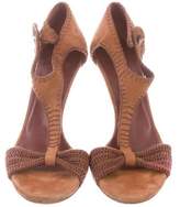 Thumbnail for your product : Gucci Suede Knit-Accented Sandals