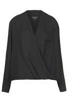 Thumbnail for your product : Topshop Drape front pocket blouse