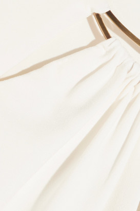 Halston Cape-back stretch-crepe gown