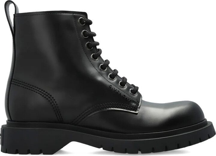Givenchy Lace-Up Leather Biker Boots