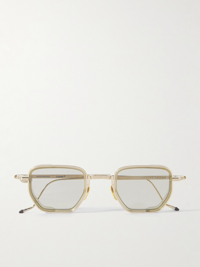 Jacques Marie Mage Atkins Square-frame Titanium Sunglasses - Neutrals