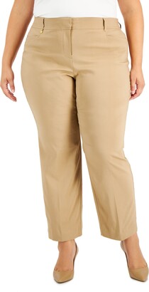 JM Collection Plus & Petite Plus Size Tummy Control Curvy-Fit Pants, Created for Macy's