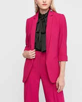 Thumbnail for your product : Express Rolled Sleeve Notch Collar Boyfriend Blazer