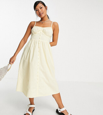 petite button front dress