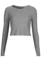 Thumbnail for your product : Topshop Petite long sleeve skinny rib top