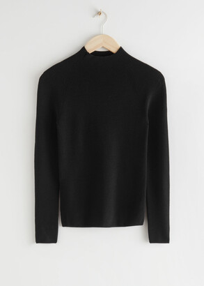 And other stories Fitted Mock Neck Merino Wool Sweater