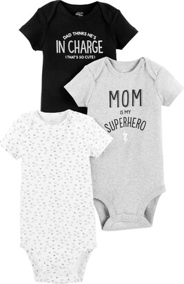 Simple Joys by Carter's Baby 3-Pack Short-Sleeve Family Slogan Bodysuits