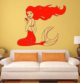 Wallstickers4you Wall Stickers Beautiful Mermaid Girl Kids Room Cartoon Art Vinyl Decal (ig2023)