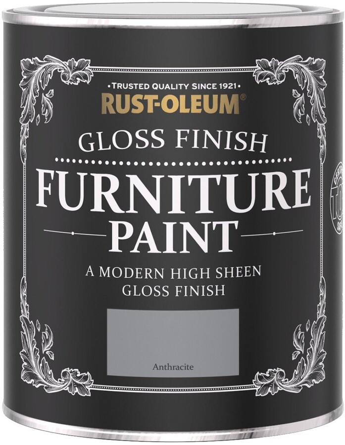 Rust Oleum RustOleum Gloss Furniture Paint Anthracite 750Ml