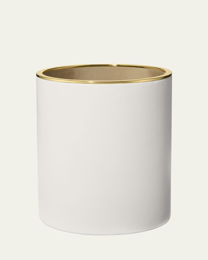 AERIN Piero Leather Wastebasket