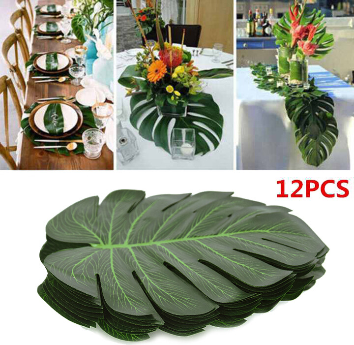 ZQNYCY Hawaiian Artificial Tropical Palm Leaves Plant Summer Luau Aloha Jungle Theme Party Decoration Wedding Birthday Home Table Decor