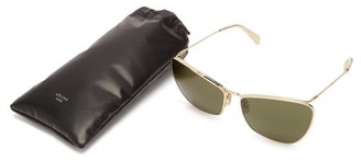 Celine Butterfly Metal Sunglasses - Green Gold