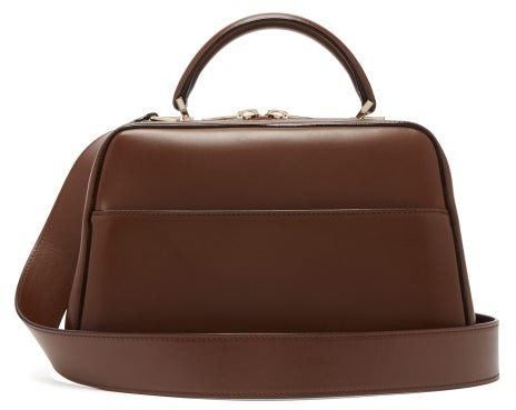 Valextra Serie S Medium Smooth-leather Shoulder Bag - Dark Brown ...