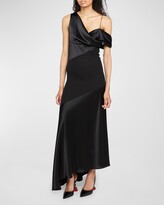 Thumbnail for your product : Loewe One-Shoulder Draped Satin Maxi Dress