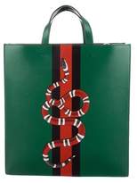 Thumbnail for your product : Gucci Web Kingsnake Tote