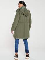 Thumbnail for your product : BOSS Casual Long 2-in-1 Parka Coat with Detachable Hood - Khaki