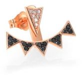 Thumbnail for your product : Sydney Evan Black Diamond & 14K Rose Gold Five-Triangle Single Ear Jacket