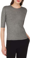 Thumbnail for your product : Akris Elbow-Sleeve Round-Neck Cashmere-Silk Top