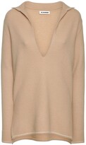 Thumbnail for your product : Jil Sander Boiled wool knit V neck sweater