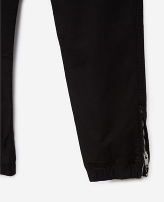 The Kooples Cargo black cotton trousers w/zipped hem