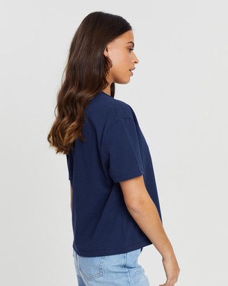 Tommy Jeans Women's Blue Basic T-Shirts - Tommy Badge Tee - Size XS at The Iconic