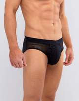Thumbnail for your product : ASOS Design Briefs With Fancy Black Fabric 3 Pack