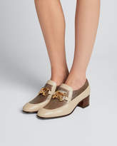 Thumbnail for your product : Gucci Women's Leather & Lizard Horsebit Chain Loafers