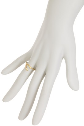 Dogeared 14K Gold Plated Sterling Silver Large Wishbone Ring - Size 6