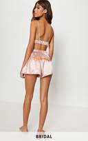 Thumbnail for your product : PrettyLittleThing White Satin Bride Embroidered Strappy Short PJ Set