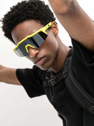 100% Eyewear yellow Speedcraft tinted square sunglasses