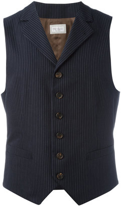 Brunello Cucinelli pinstripe waistcoat - men - Cotton/Cupro - 52
