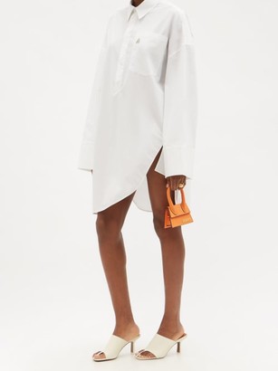 ATTICO Nadia Asymmetric-hem Cotton Shirt Dress - White