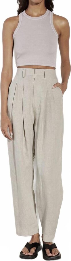 Enza Costa Silk Knit Cropped Bold Sheath Tank In Quartz