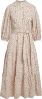 Thumbnail for your product : Polo Ralph Lauren Belted Floral Cotton Tiered Midi Dress