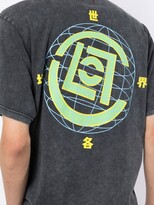 Thumbnail for your product : Clot globe-logo acid wash T-shirt