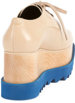 Thumbnail for your product : Stella McCartney Elyse Brogue Faux-Leather Platform Oxford, Nude/Blue