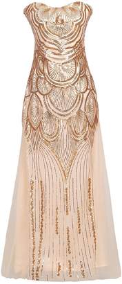 Ez-sofei Women's 1920s Gatsby Bead Sequin Flapper Masquerade Cocktail Dresses (M, )