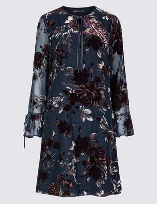 Marks and Spencer Floral Print Long Sleeve Swing Dress