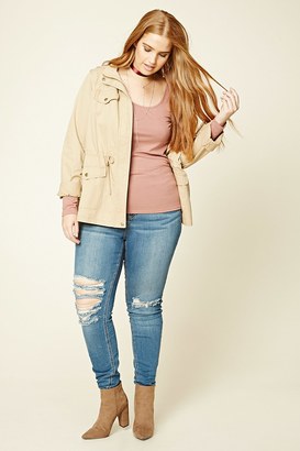 Forever 21 FOREVER 21+ Plus Size Distressed Jeans
