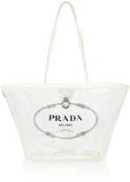 Thumbnail for your product : Prada Transparent PVC Logo Tote Bag