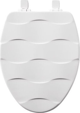 Mayfair by Bemis Basket Weave Slow Close Elongated White Enameled Wood Toilet Seat