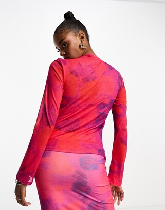 Vero Moda tie dye mesh top in pink - part of a set - ShopStyle