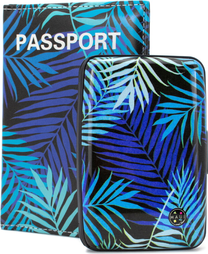 MAUI AND SONS RFID Protected Wallet and Passport Cover Set – Prevent Electronic Theft